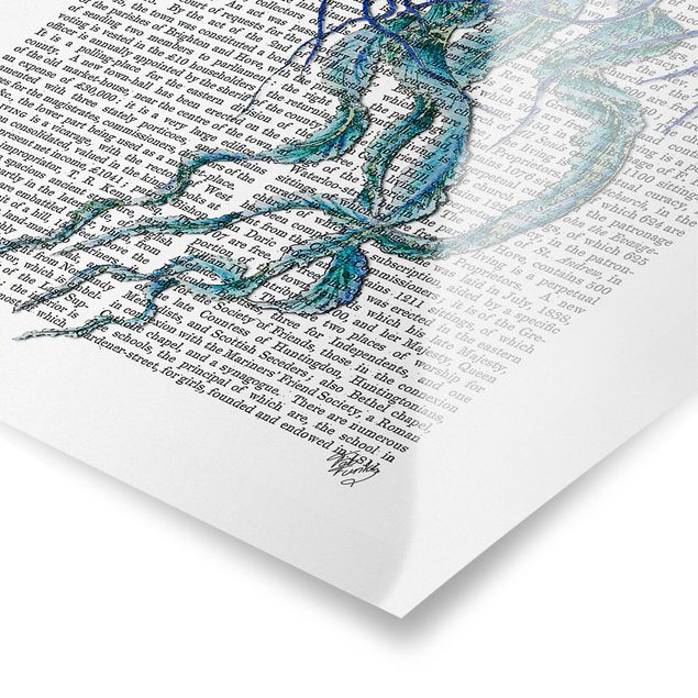 Obraz z niebieskim Czytanie o zwierzętach - Meduza