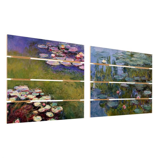 Obrazy drewniane Claude Monet - Zestaw lilii wodnych