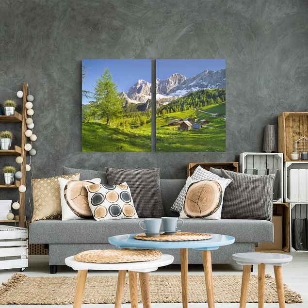 Nowoczesne obrazy do salonu Styria Alpejska łąka