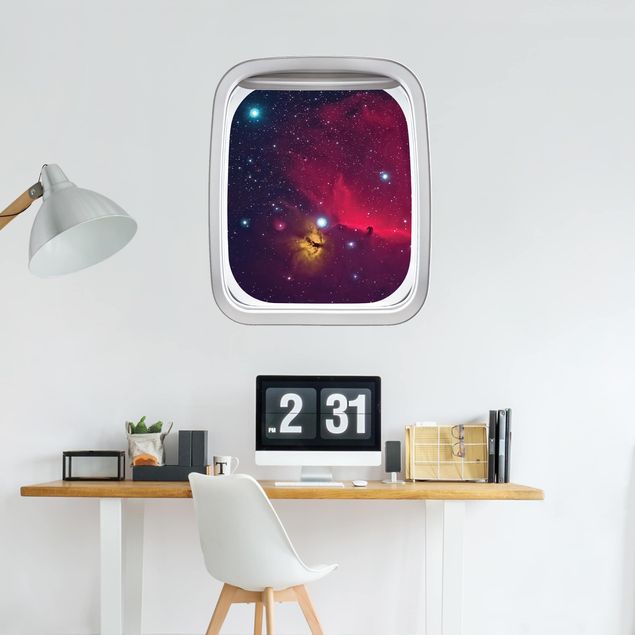 Pokój niemowlęcy Samolot z oknem Kolorowa galaktyka