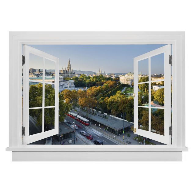 Dekoracja do kuchni Otwarte okno Widok na Wiedeń