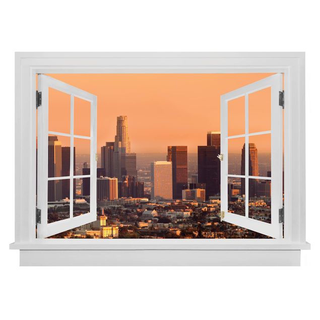Dekoracja do kuchni Skrajobraz Los Angeles w otwartym oknie