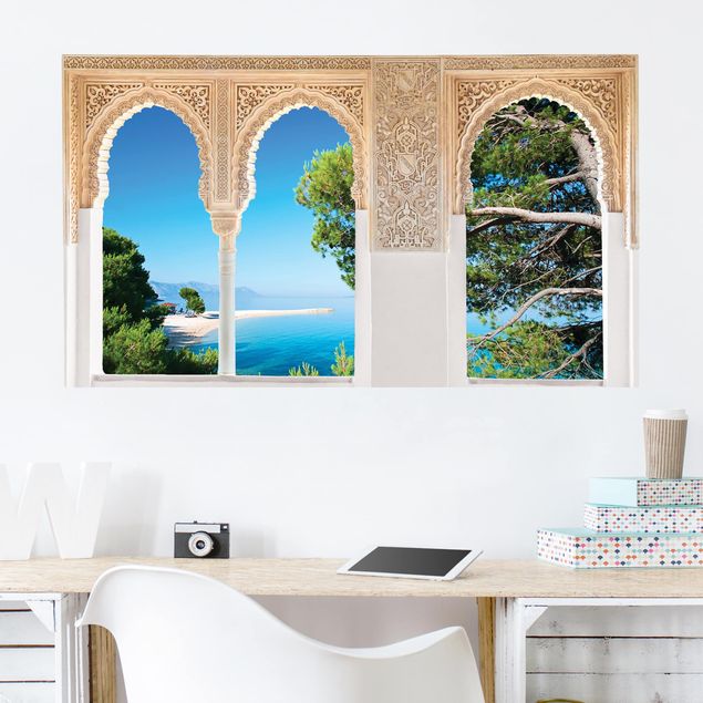 Naklejki na ścianę wyspa Ornatowe okno Hidden Paradise