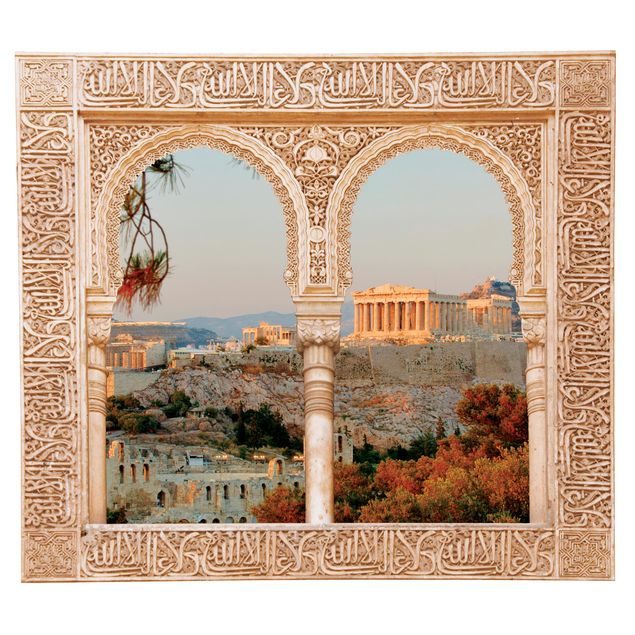 Naklejka na ścianę 3d Ornatowe okno Akropolu
