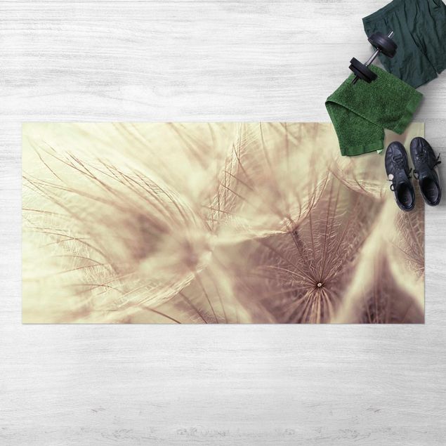 dywany zewnętrzne tarasowe Szczegółowa makrofotografia mniszka lekarskiego z efektem rozmycia w stylu vintage