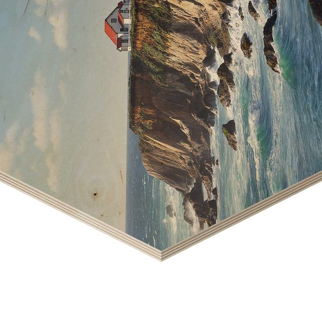Obraz heksagonalny z drewna - Point Arena Lighthouse California