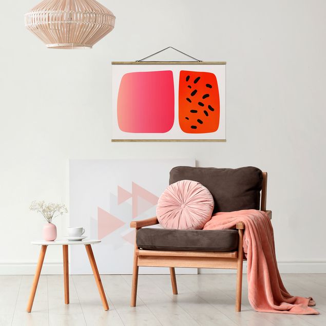 Abstrakcja obraz Abstrakcyjne kształty - Melon i róż