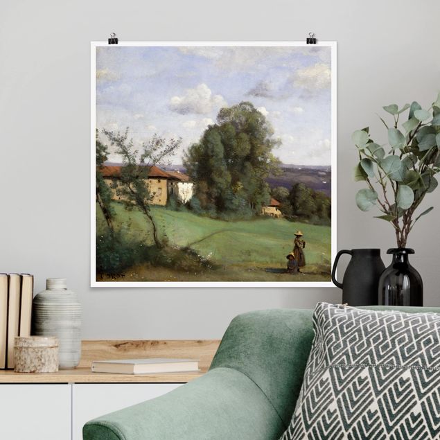 Obrazy do salonu nowoczesne Jean-Baptiste Camille Corot - Gospodarstwo rolne