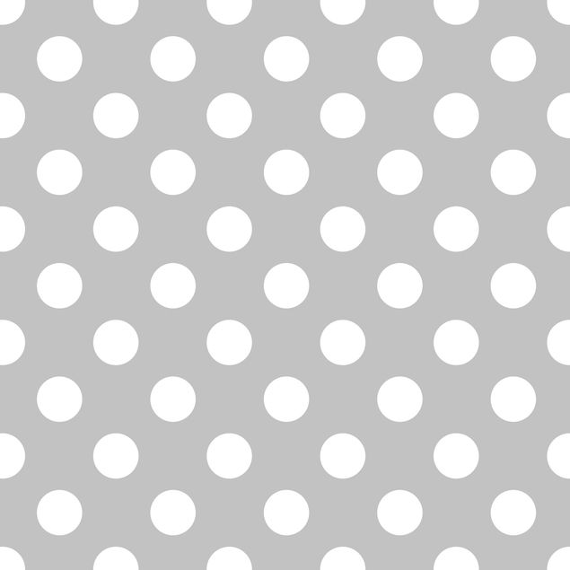 Folia samoprzylepna - Kropki w kolorze białym na szarym tle