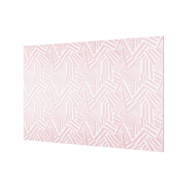 Panel szklany do kuchni - Jagged Stripes in Pale Pink