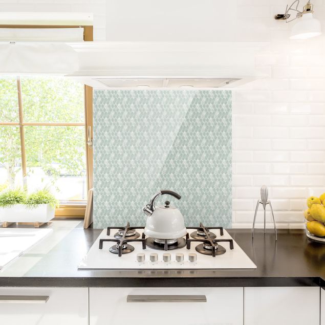 Panele szklane do kuchni Wzór w stylu vintage Gałąź z liśćmi
