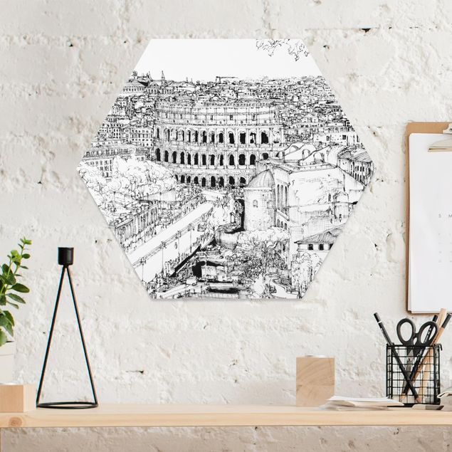 Obrazy do salonu Studium miasta - Rzym