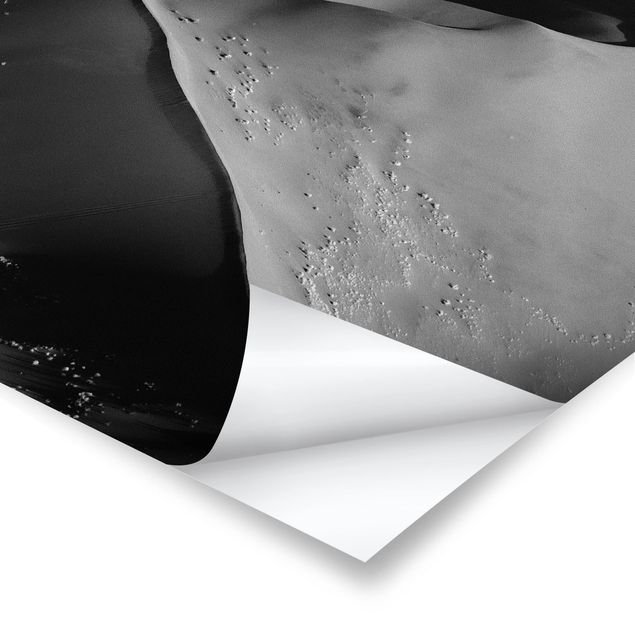Plakaty czarno białe Pustynia - abstrakcyjne wydmy