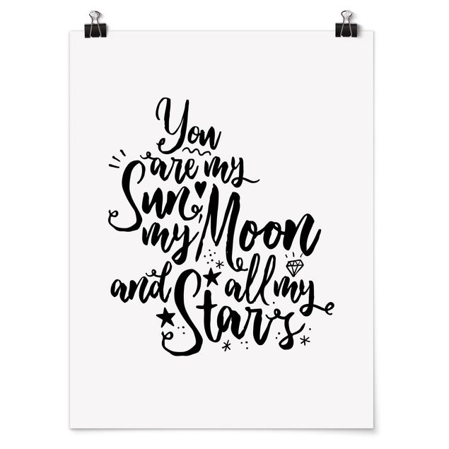 Obrazy powiedzenia Jesteś moim Słońcem, moim Księżycem i wszystkimi moimi Gwiazdami