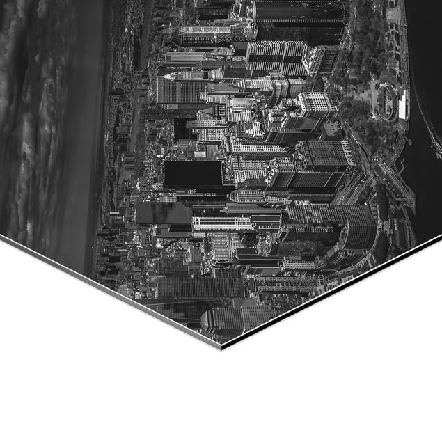 Obraz heksagonalny z Alu-Dibond - Nowy Jork - Manhattan z lotu ptaka
