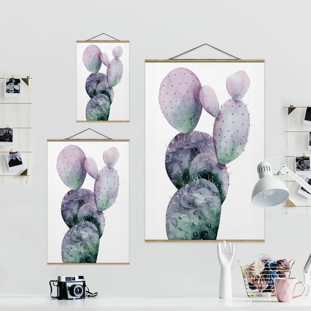 Plakat z wieszakiem Kaktus w purpurze I