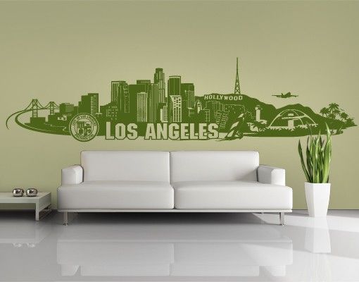 Naklejki na ścianę metropolia Nr FB103 Tatuaż na ścianę z panoramą Los Angeles
