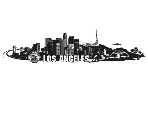 Naklejki na ścianę ramki na zdjęcia Nr FB103 Tatuaż na ścianę z panoramą Los Angeles
