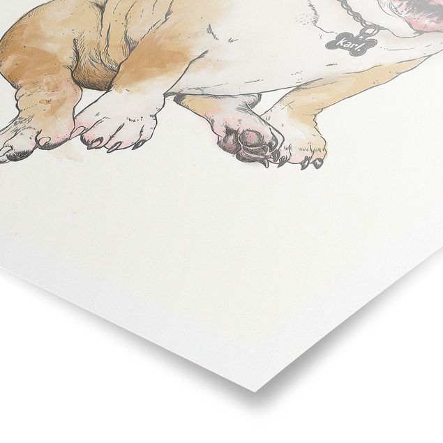 Obraz psa ilustracja pies buldog obraz