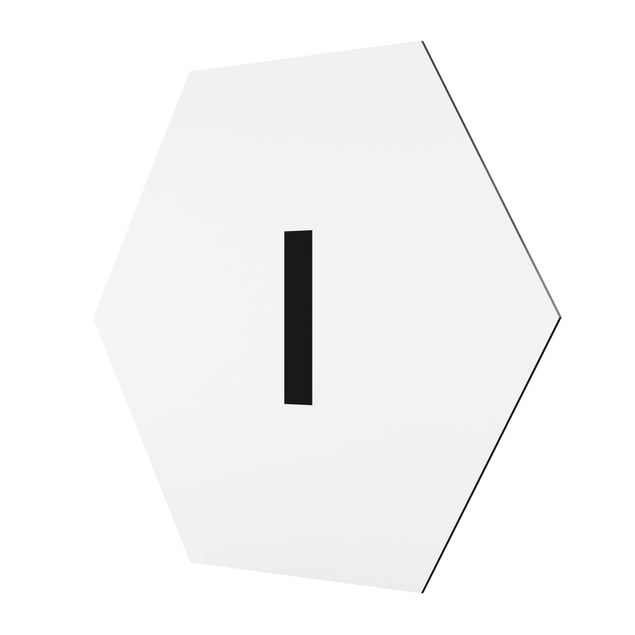 Obraz heksagonalny z Alu-Dibond - Biała litera I