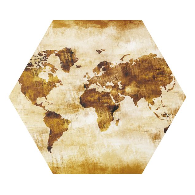 Obraz brązowy Nr CG75 Mapa świata