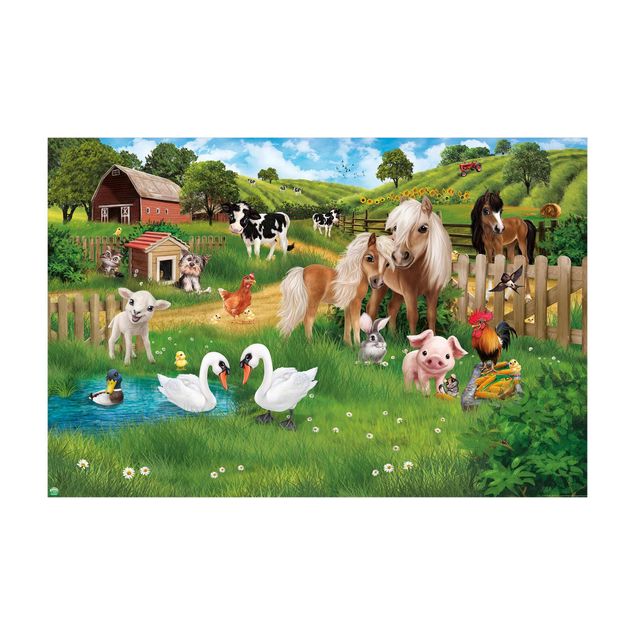 dywan wielokolorowy Animal Club International - Zwierzęta na farmie