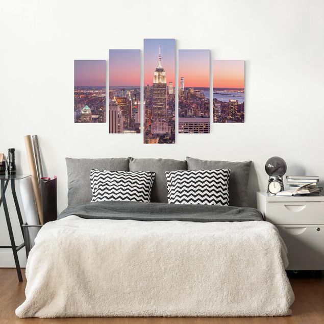 Obrazy nowoczesne Zachód słońca Manhattan Nowy Jork