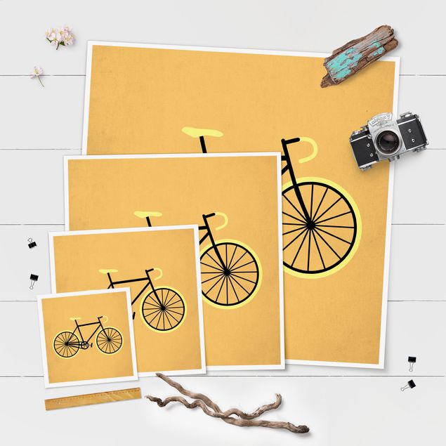 Plakaty na sciane Rower w kolorze żółtym