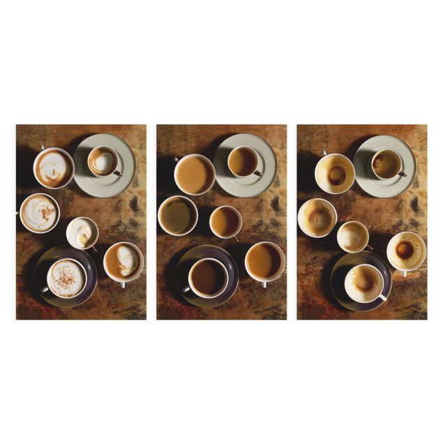 Obrazy na płótnie góra Trylogia filiżanek do kawy