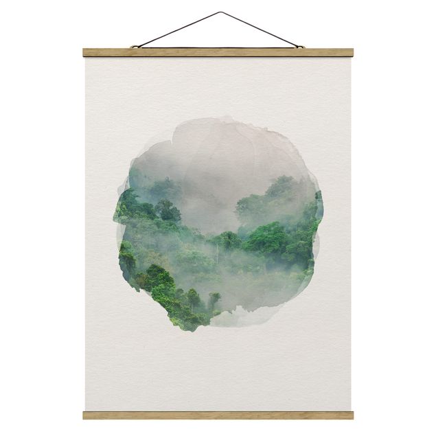 Obraz drzewo Akwarele - Dżungla we mgle