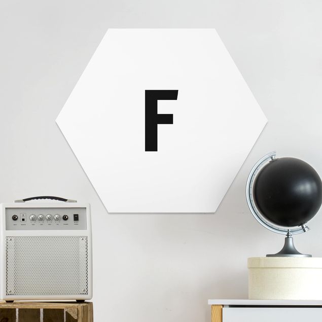 Obrazy do salonu nowoczesne Biała litera F