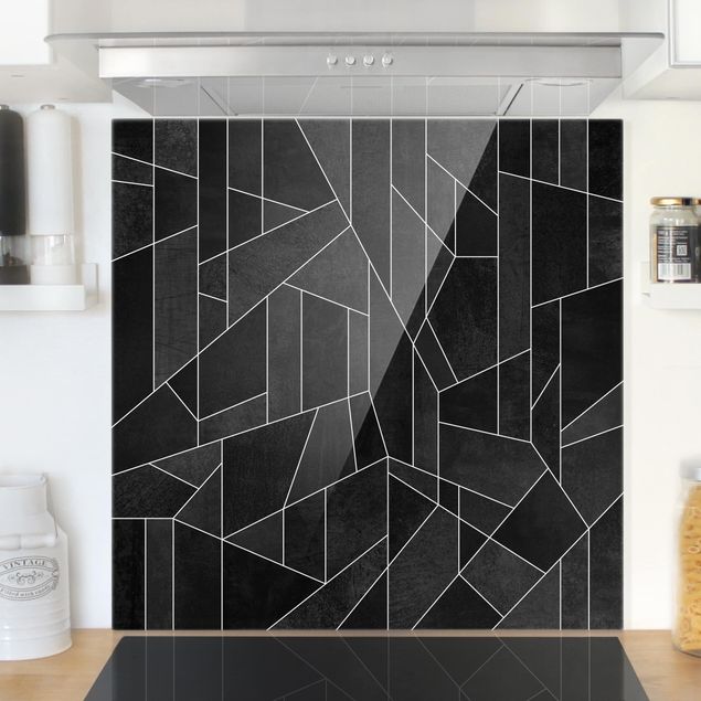 Dekoracja do kuchni czarno-biały Geometry Watercolour
