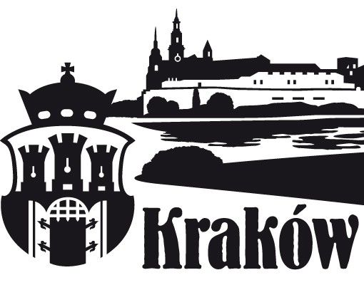 Naklejki na ścianę Nr JR46 Kraków Polska Skyline