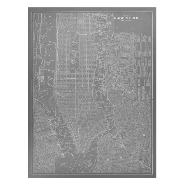 Obrazy do salonu Mapa miasta w stylu vintage Nowy Jork Manhattan