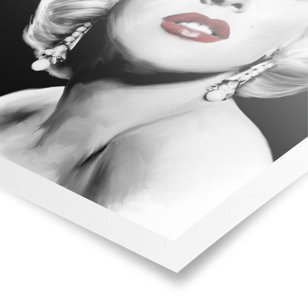 Vintage obrazy Marilyn z biżuterią na uszach