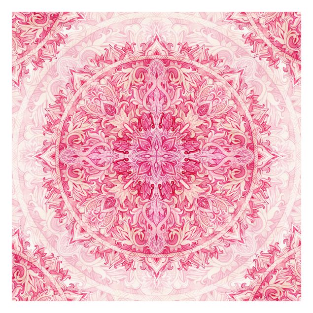 Tapeta - Mandala akwarelowy wzór ornamentu różowy