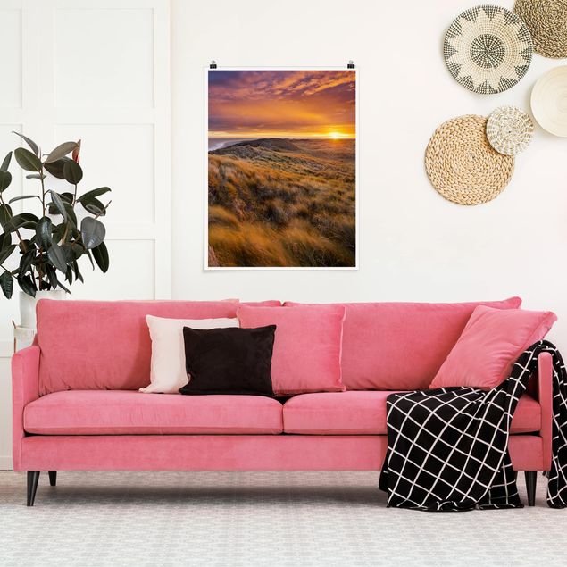Obrazy do salonu nowoczesne Wschód słońca na plaży na Sylcie