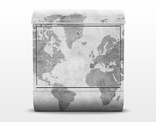 Skrzynka na listy - Vintage World Map II