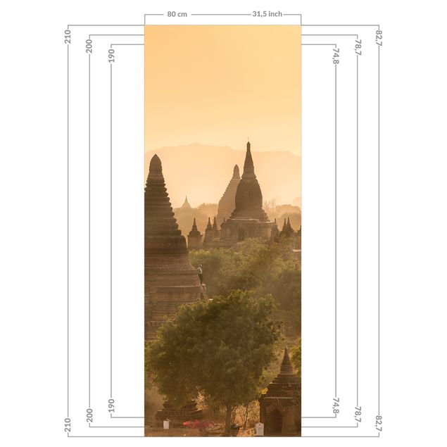Tylna ścianka prysznicowa - Sun Setting Over Bagan