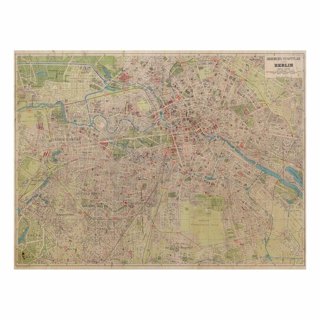 Obrazy na ścianę Mapa miasta w stylu vintage Berlin