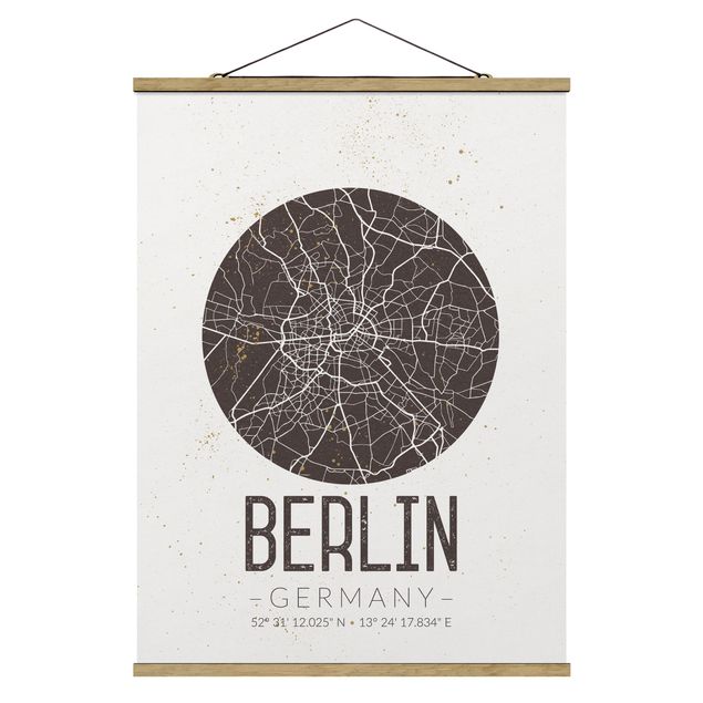 Nowoczesne obrazy Mapa miasta Berlin - Retro