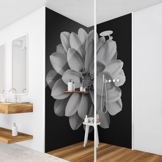 Tylna ścianka prysznicowa - Dahlia Black And White