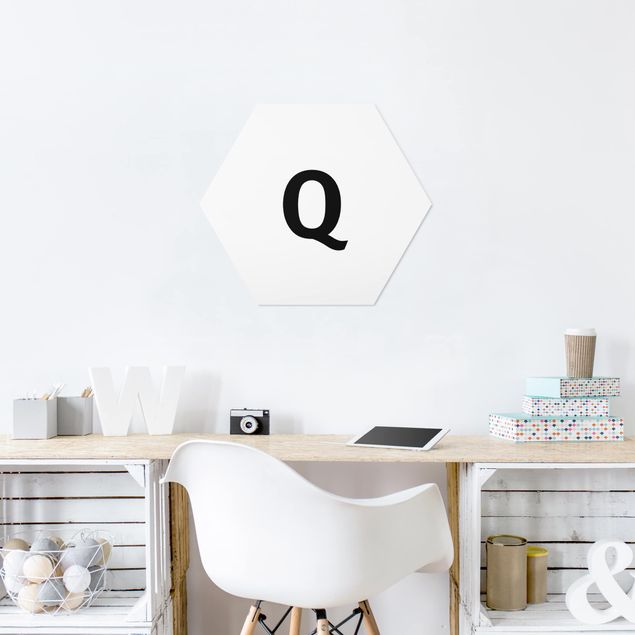 Obrazy nowoczesne Biała litera Q