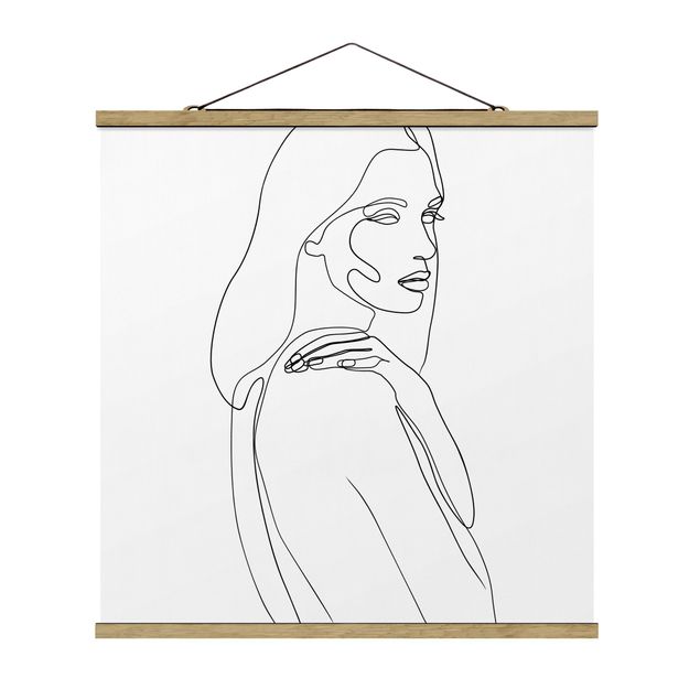 Nowoczesne obrazy Line Art Woman Shoulder czarno-biały