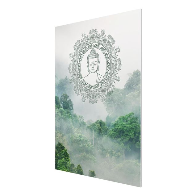 Nowoczesne obrazy do salonu Budda Mandala we mgle
