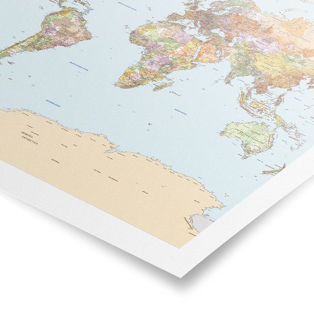 Obraz kolorowy Polityczna mapa świata