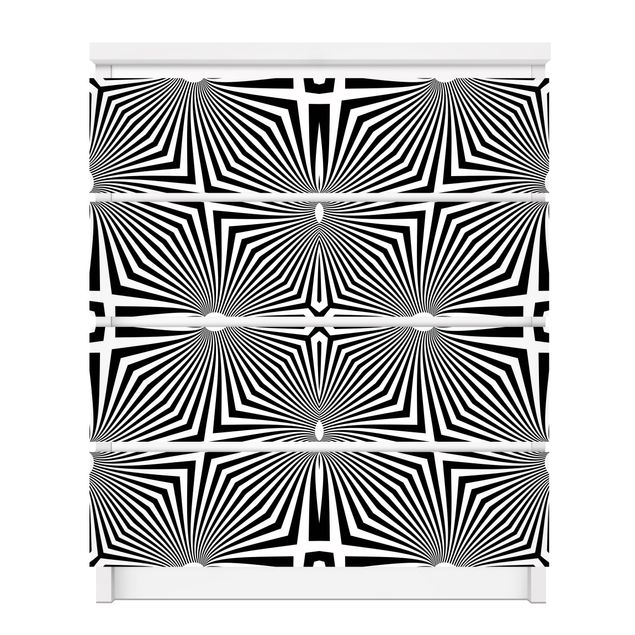 Folia samoprzylepna Abstrakcyjny ornament czarno-biały