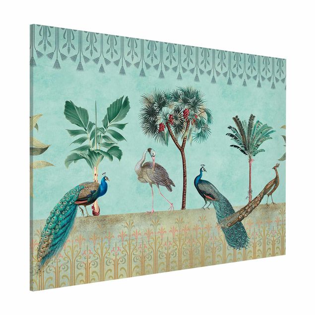 Dekoracja do kuchni Kolaże w stylu vintage - Tropikalne ptaki i drzewa palmowe
