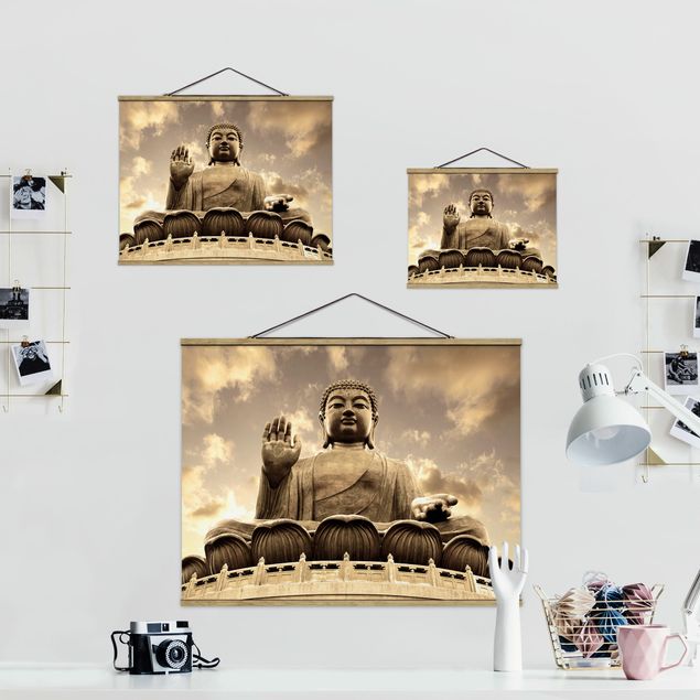Obrazy retro Wielki Budda Sepia
