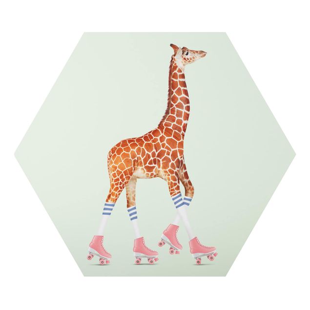 Zwierzęta obrazy Żyrafa na wrotkach